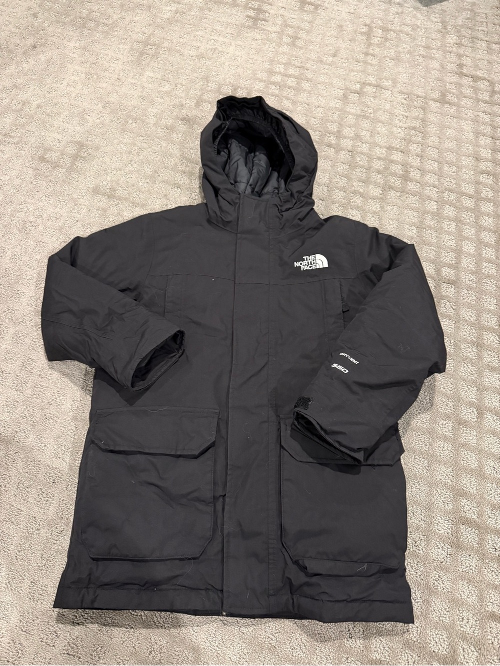 The North Face Black Youth Hooded Insulated Puffer Coat